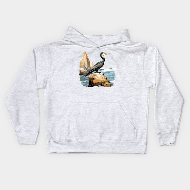 Cormorant Kids Hoodie by zooleisurelife